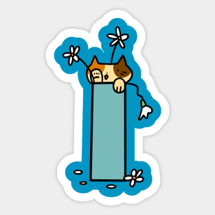 Tall Flower Vase Calico Sticker